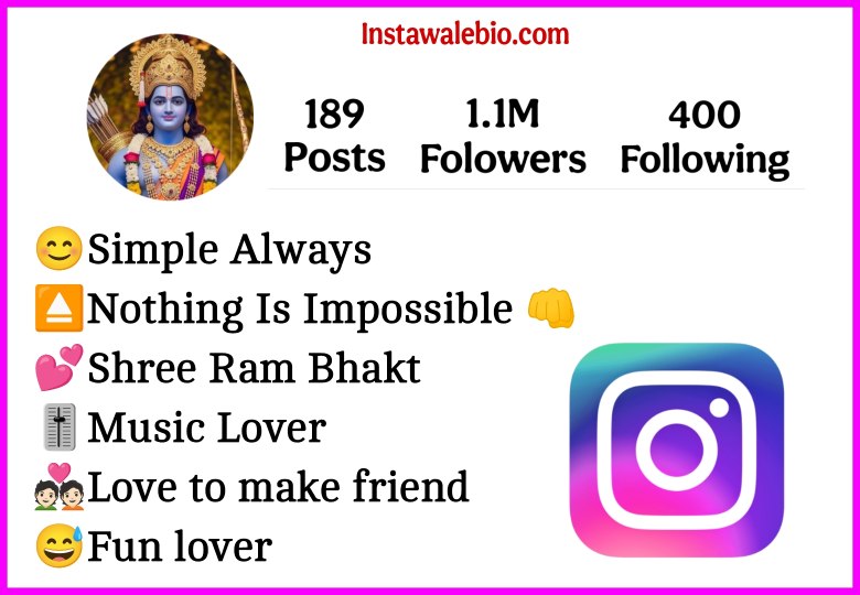 Instagram Bio For Shree Ram Bhakt