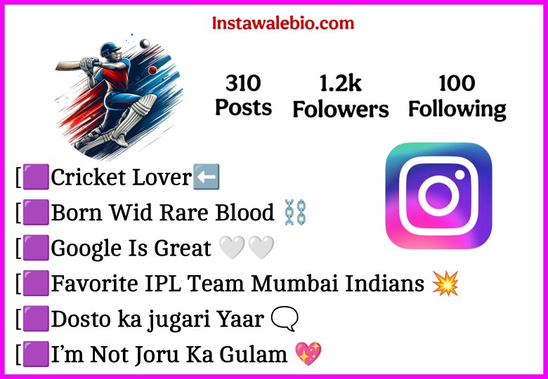 Cricket Lover Bio For Instagram